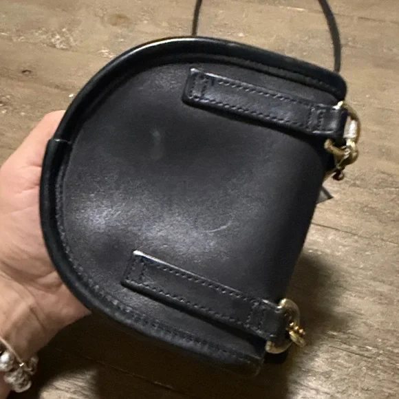 Coach black  Mini Leather Crossbody with Gold Snap - Picture 2 of 5
